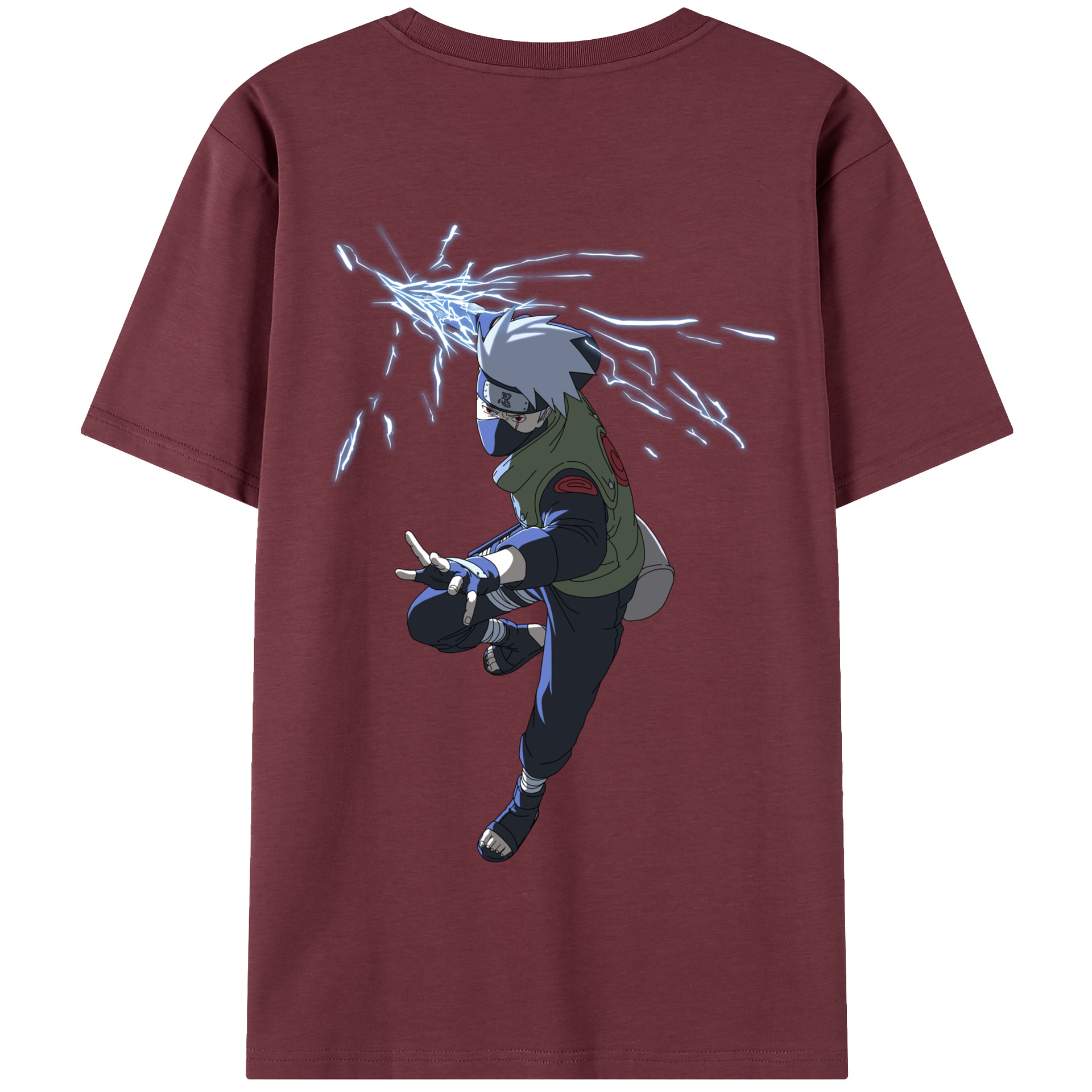 （画像用） NARUTO -ナルト- はたけ カカシ Hatake Kakashi 綿100％半袖Tシャツ（背面プリント）